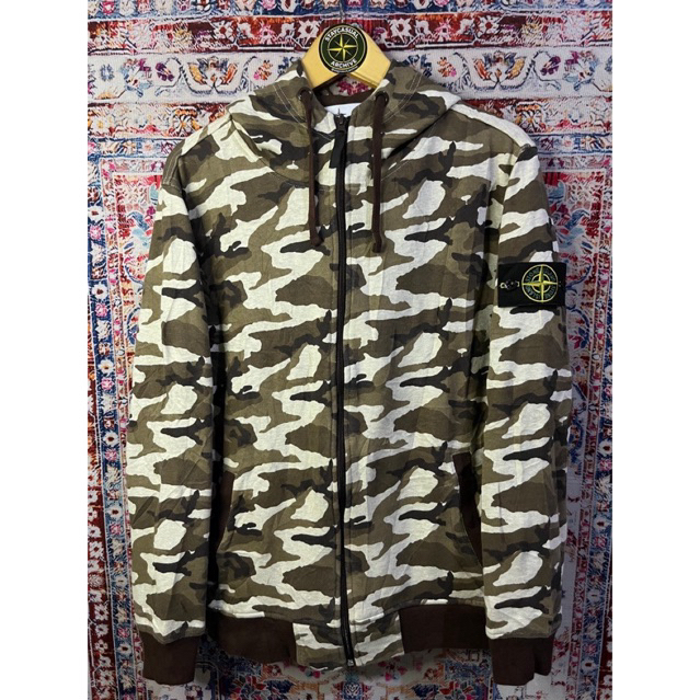 stone island softshell hoodie camo
