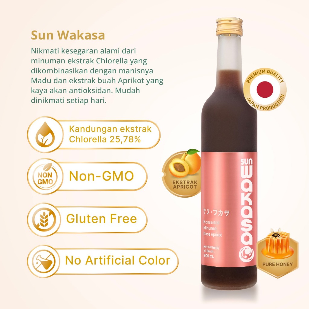 W Sun Wakasa CNI Chlorella 500ml Original Regenerasi sel lebih cepat