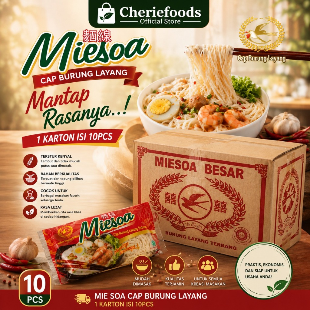 MISOA CAP BURUNG LAYANG - 1 KARTON (10 bungkus) Halal