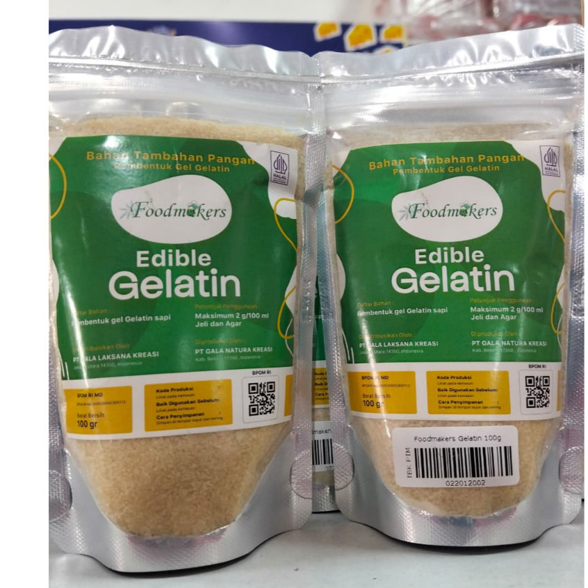 Foodmakers Edible Gelatin 100g (Gelatin Bubuk/Gelatin Sapi bubuk)