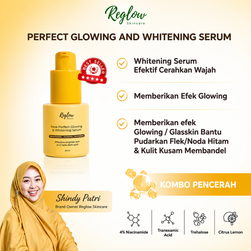 Reglow Serum Glowing dr Shindy Skincare Penghilang Bintik Hitam Flek Dan Bekas Jerawat Pencerah Waja