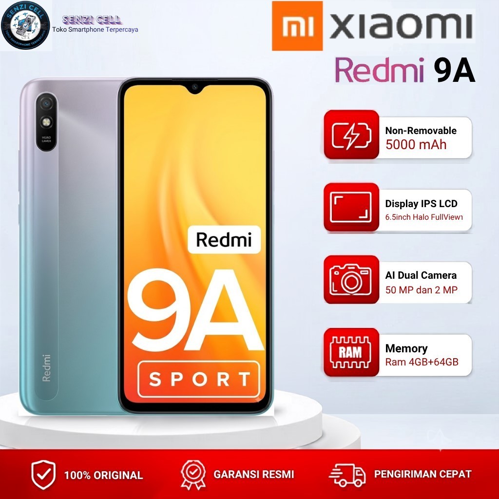 Hp Xiaomi Redmi 9a Ram 2/32Gb Normal Seperti Baru Second Bergaransi Siap Pakai
