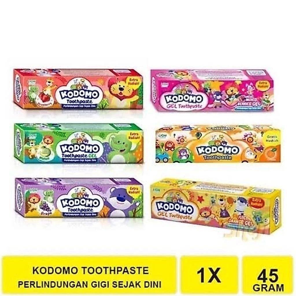Kodomo Pasta Gigi Anak 45g (Grape / Orange / Strawberry / Melon / BlackCurrant)
