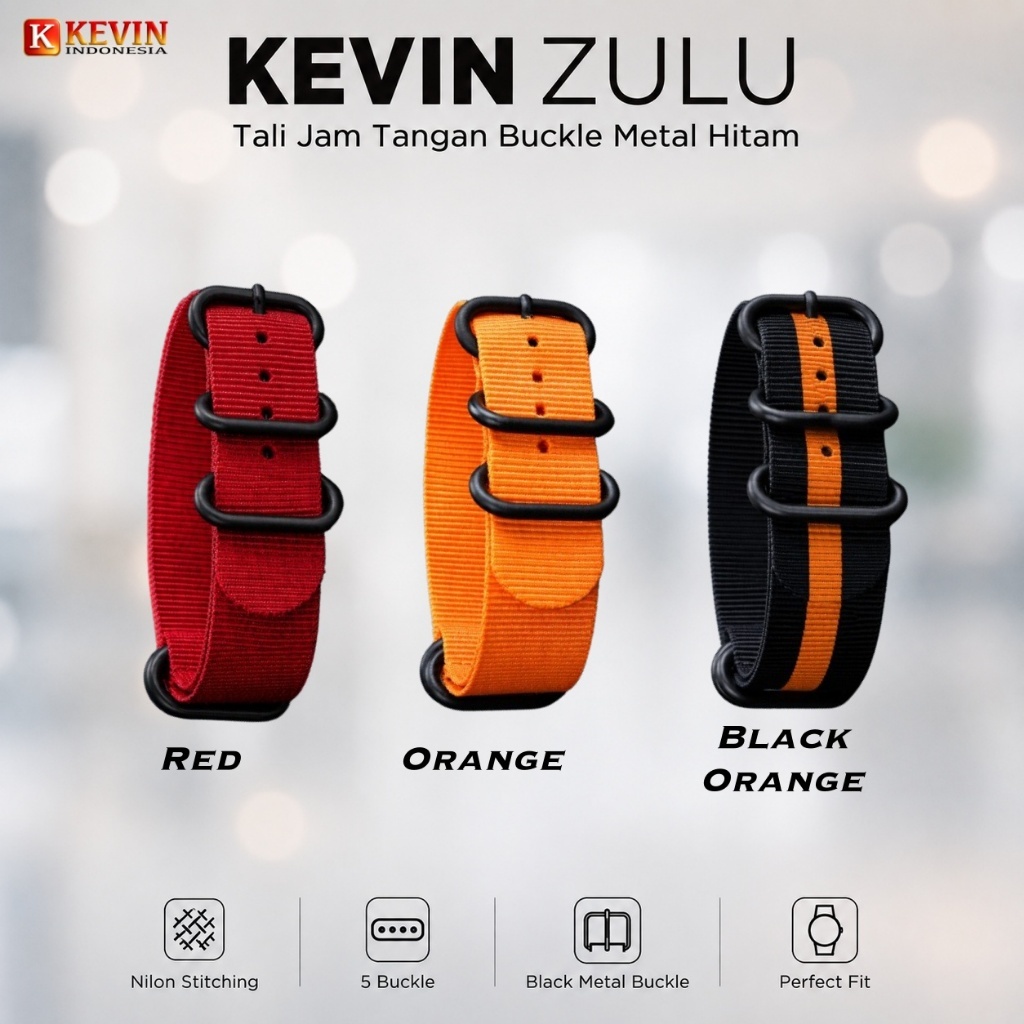 KEVIN ZULU Tali Strap Jam Tangan Citizen Kuroshio 64 40mm 41mm NK000 Series 20mm Black Metal Buckle