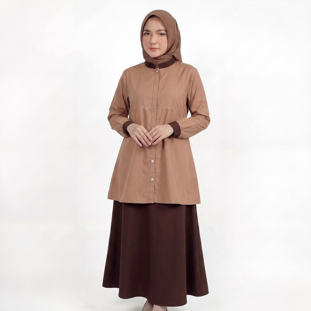 Baju Gamis Seragam Pramuka Wanita + Rok – Gamis Pembina/Guru Katun Toyobo