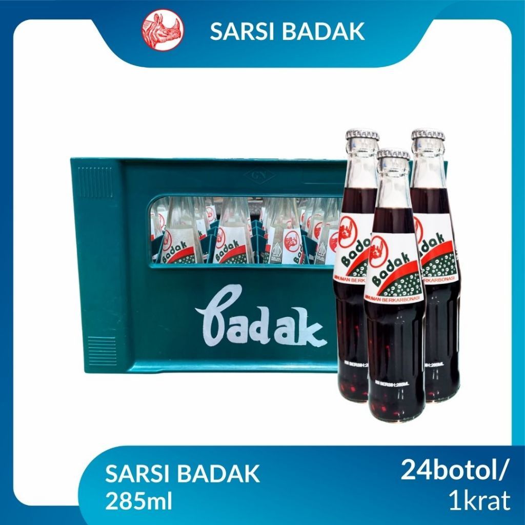 MINUMAN SARSI BADAK KRAT HARGA 1KRAT ISI 24 BOTOL PER BOTOL 285ML