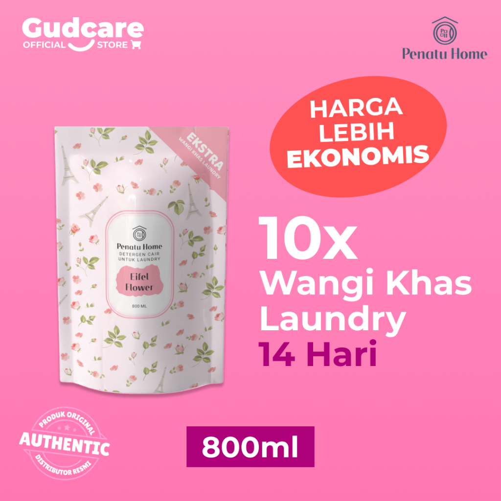 Detergen Cair Murah Kemasan Pouch Ampuh Bersihkan Noda Sekali Bilas | Penatu Home Laundry Liquid Det
