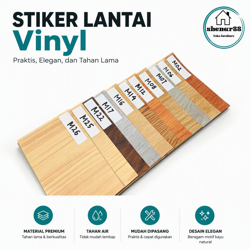 Stiker Lantai Vinyl Kayu Premium Dengan Lem Vinyl Sticker Perekat Fast Decor lantai vinyl sticker La