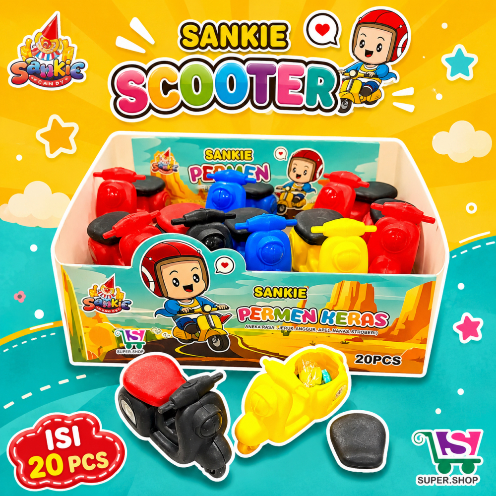 Sankie Scooter Permen Keras Bentuk Motor SKuter (isi 20 pcs)