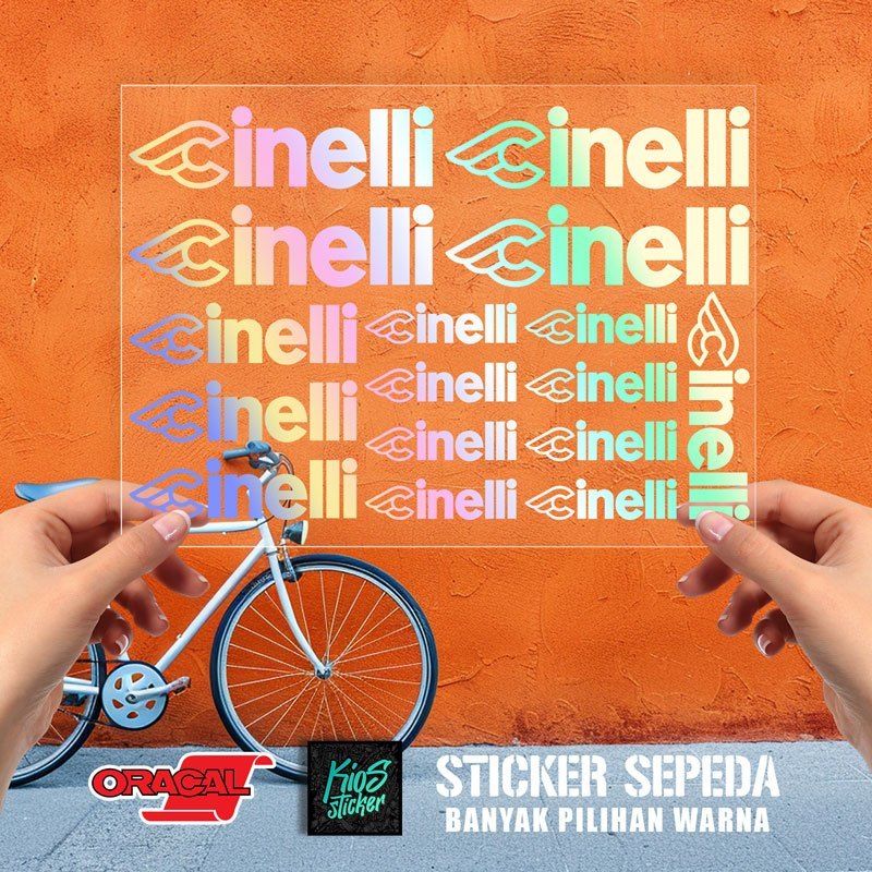 Stiker Cinelli Hitam Cutting Sepeda | Decal Logo Cinelli | Sticker Frame Sepeda 30cm | Bahan Oracal 
