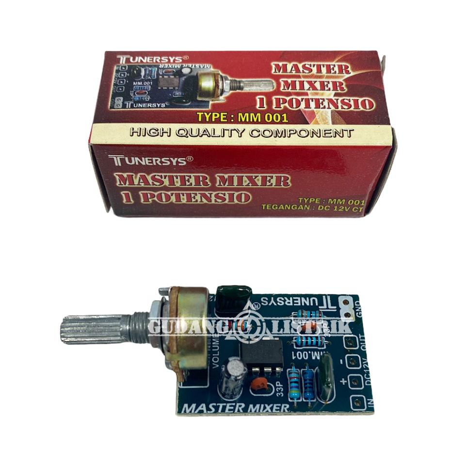 Kit Master Mixer Volume Tuner 1 Potensio Mono 12V MM