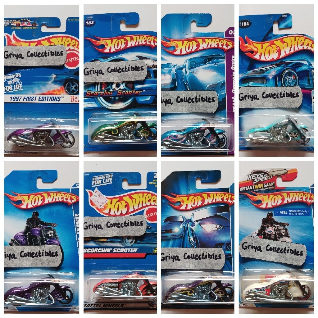 hotwheels hot wheels scorchin scooter edisi classics motor die-cast body & chassis special paint lim