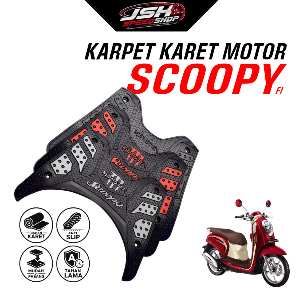 Karpet Karet Alas Kaki Freeday TNF Motor Scoopy FI 2013 2014 2015 Anti Slip