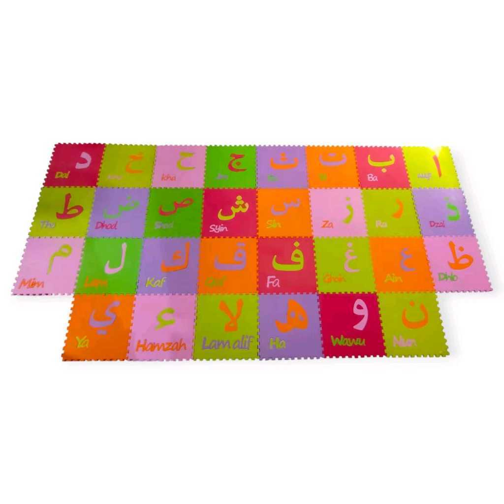 Matras Puzzle Huruf Hijaiyah 30x30x1 isi 30 pcs matras lantai anak/alas lantai/mainan edukatif/playm