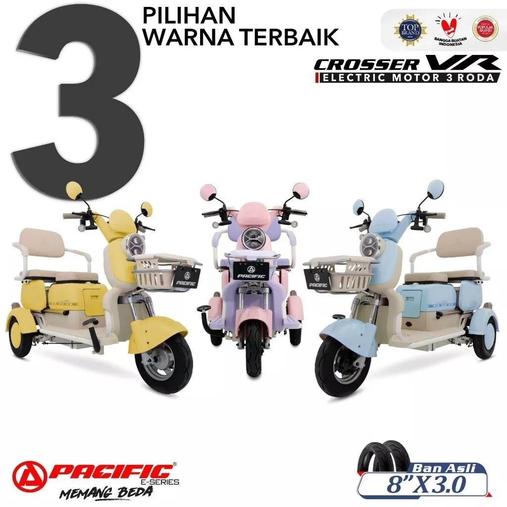 SEPEDA LISTRIK RODA TIGA PACIFIC CROSSER VR ELECTRIC BIKE RODA 3