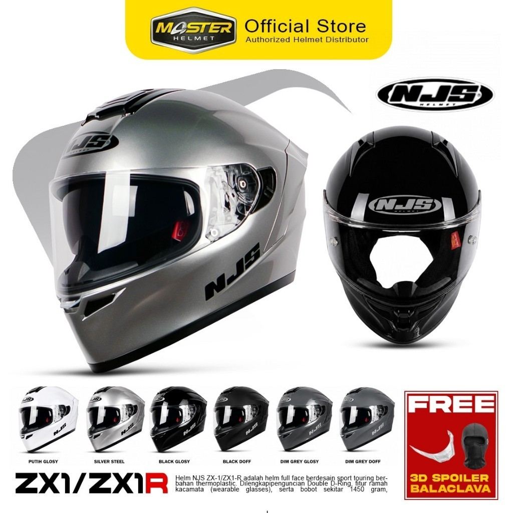 Njs ZX1R solid Helm Njs ZX1R Solid Polos