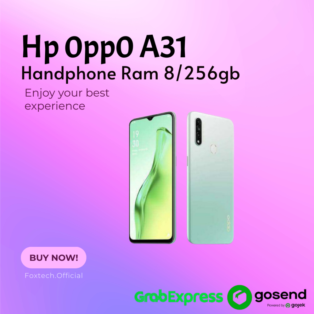 HP Oppo A31 RAM 8/256GB 4G LTE Garansi 1 Tahun Segel New