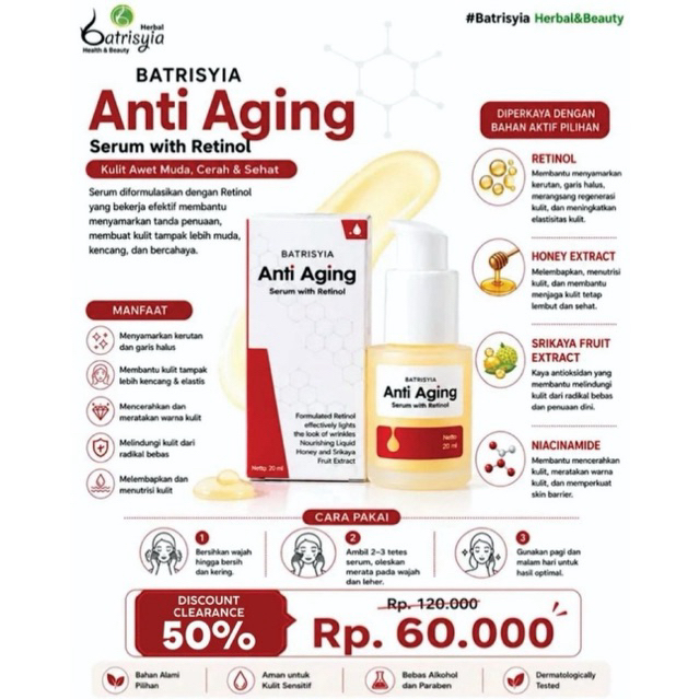 Batrisyia Serum Retinol 20ml | Serum Anti Aging | Clearance