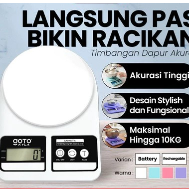 Goto Kyla Timbangan Digital Mini Dapur LCD Bumbu Kue Rechargeable