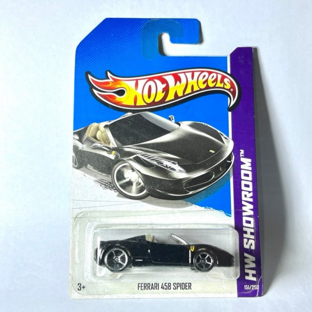 Hot Wheels Ferrari 458 Spider HW Showroom: Asphalt Assault Hitam Blister
