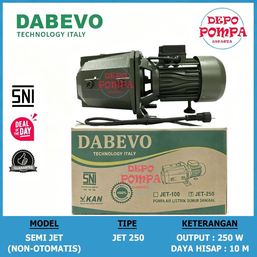 Pompa Air Semi Jet DABEVO 250 Watt Water Pump