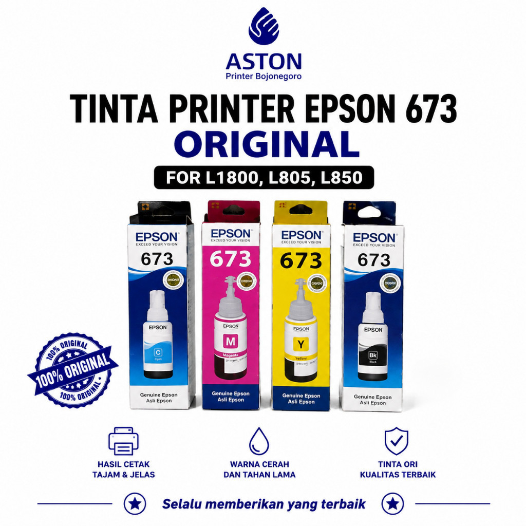 Tinta printer epson 673 original for L1800, L805, L850