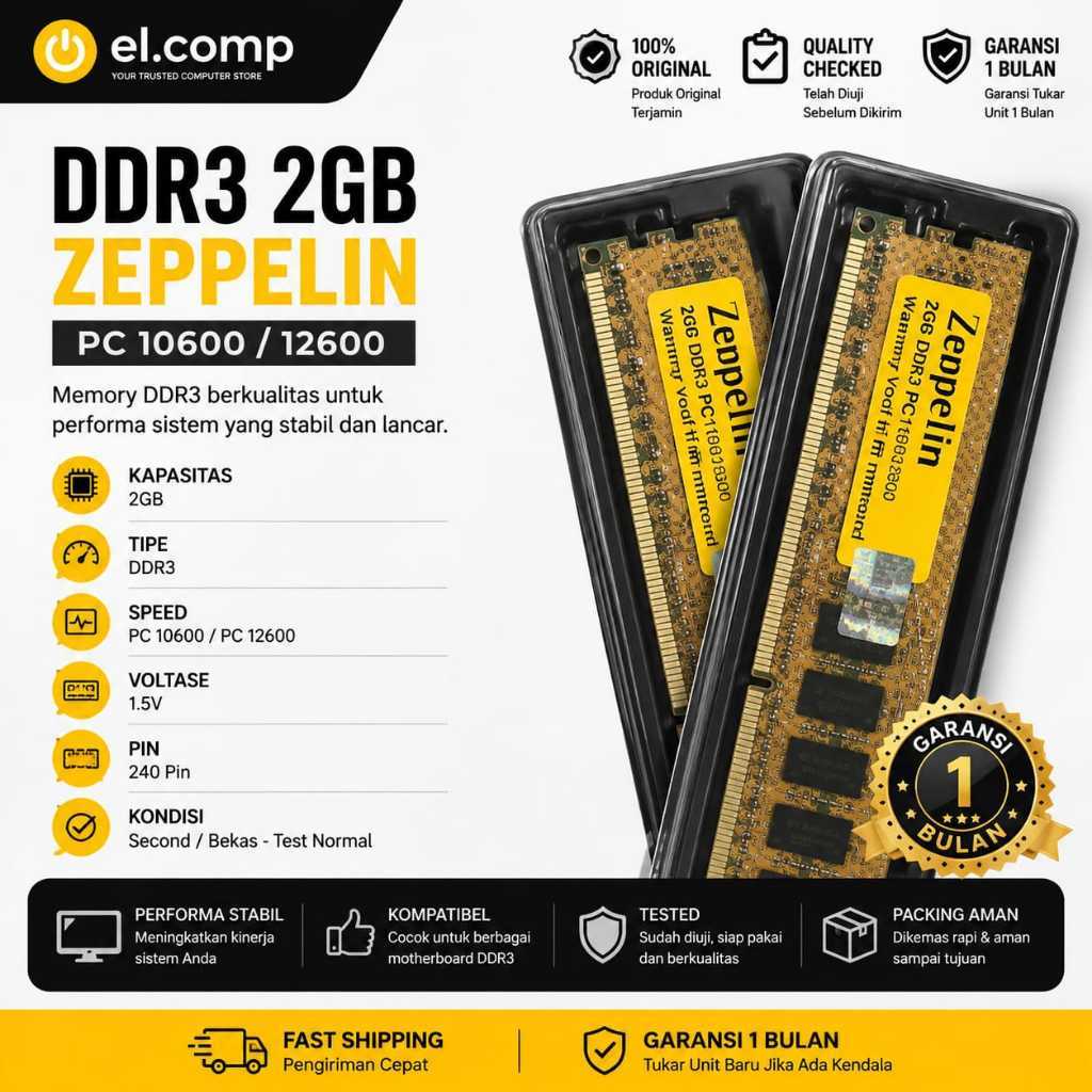 DDR3 2GB ZEPPELIN PC 10600/12600