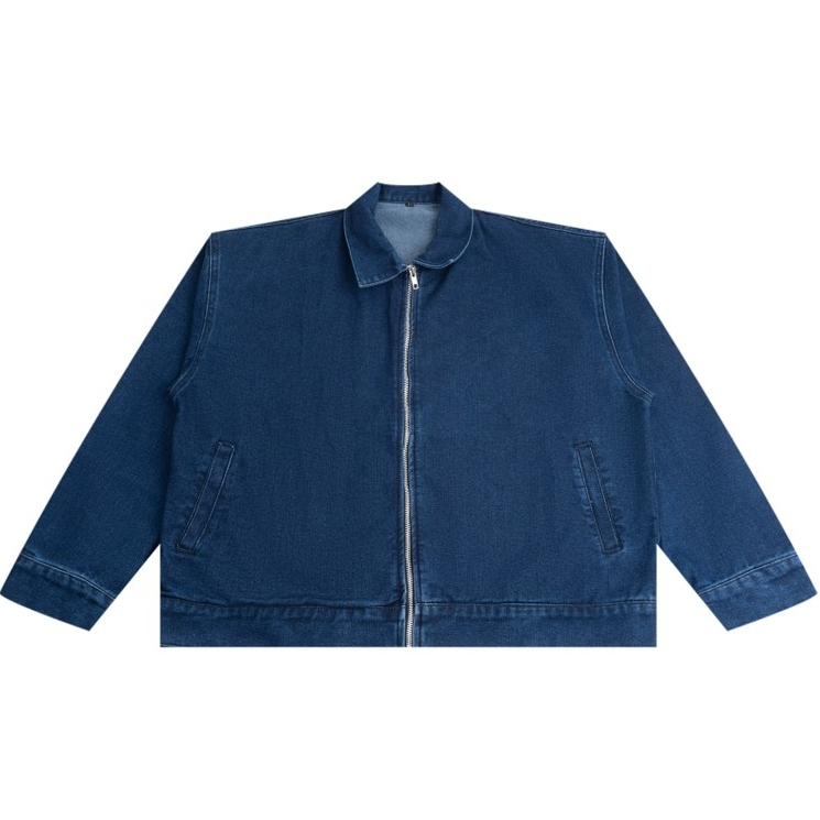 BOXY DENIM JACKET - NAVY