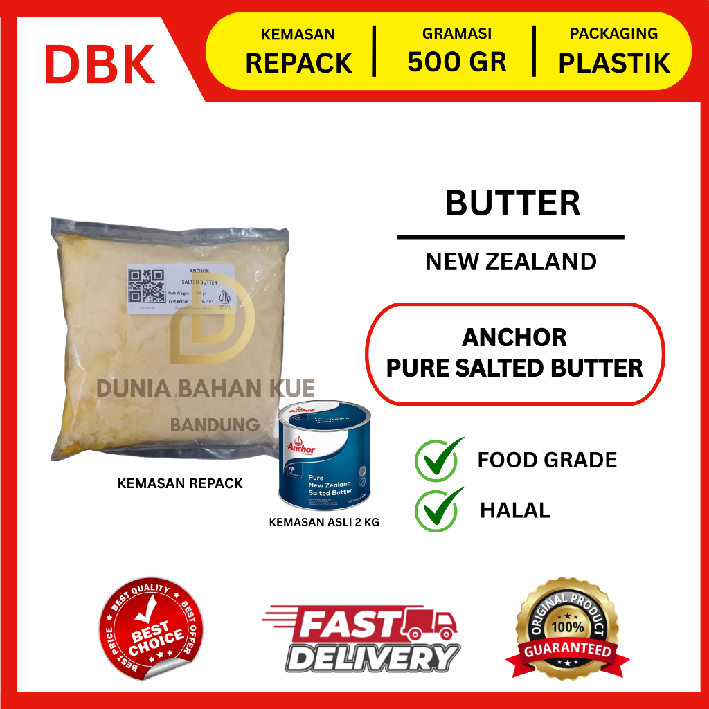 ANCHOR SALTED BUTTER 500 GR / BUTTER ANCHOR / ANCHOR MENTEGA