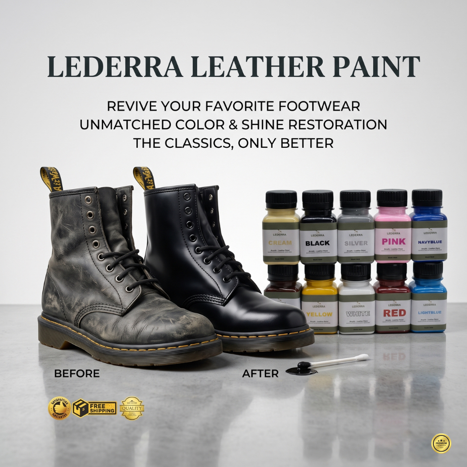 LEDERRA Acrylic Leather Paint - Cat Kulit Sepatu Cat Kulit Jaket Cat Kulit Tas Kulit Asli Kulit Sint