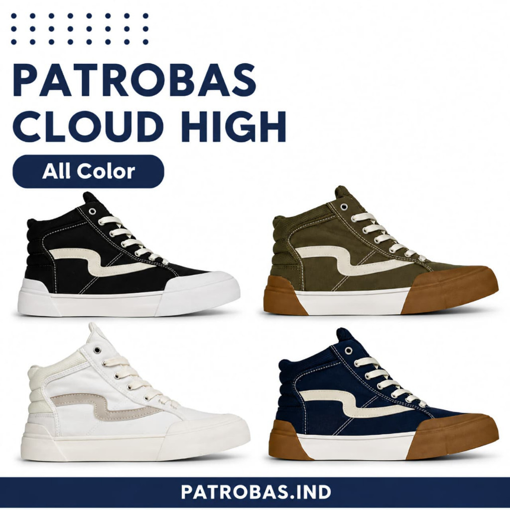 PATROBAS CLOUD HIGH BLACK OLIVE NAVY OFF WHITE ORIGINAL SEPATU PATROBAS PETROBAS PATROBASS