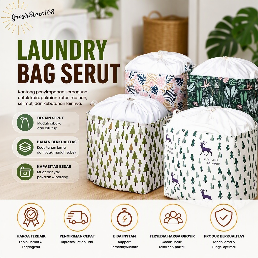 SHENAR LAUNDRY BAG JUMBO LAUNDRY BAG SERUT / KERANJANG BAJU KOTOR MAINAN BONEKA