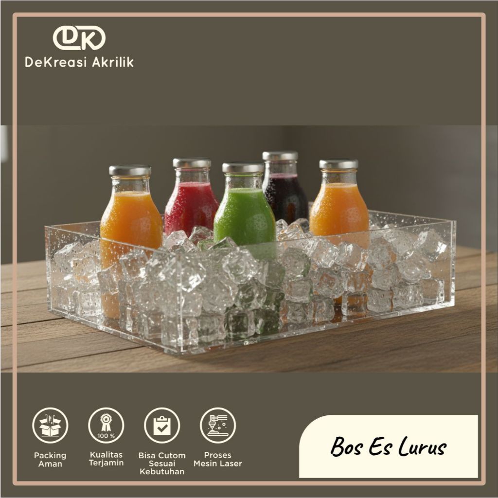 Akrilik Display Minuman Es Bening/Box Es Akrilik / Box kopi,jus ,minuman kekinian – Ice Cooler Displ