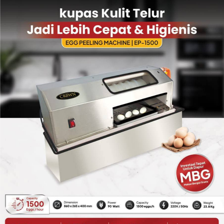 Mesin Pengupas Telur Crown Horeca EP-1500 Egg Peeling Machine EP1500