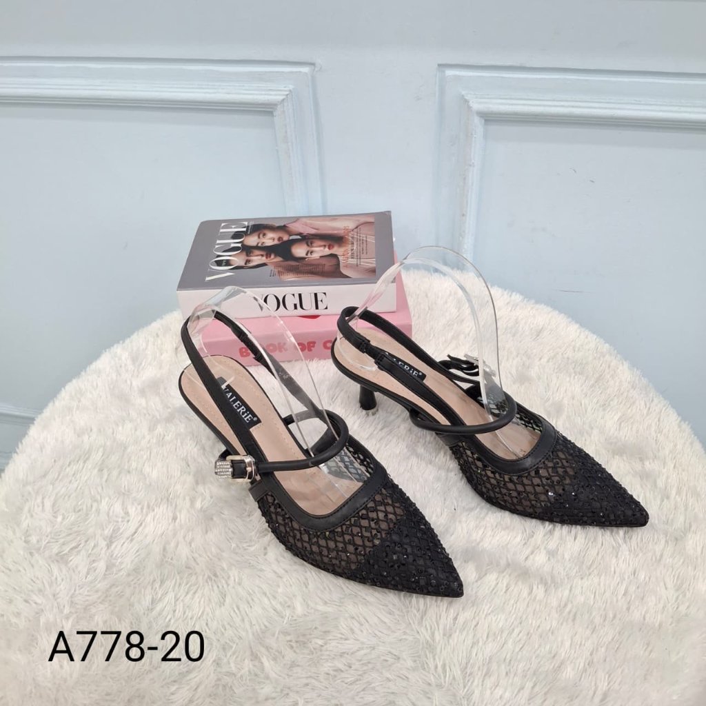 Valerie Heels Mules 3cm Brukat Nyaman Import