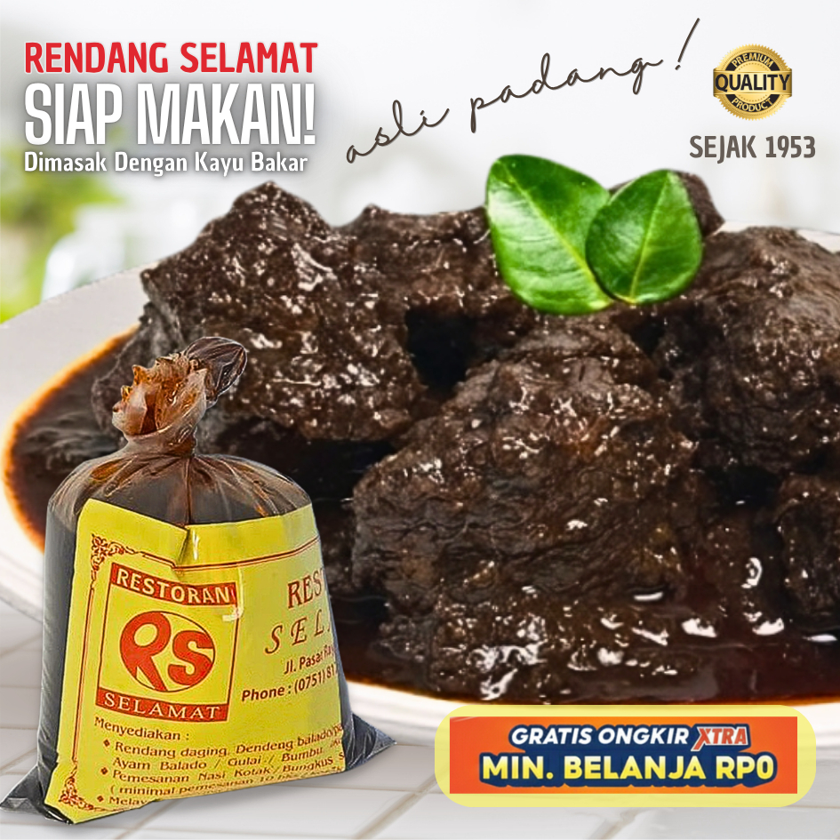 Rendang Selamat Padang Makanan Instan Siap Saji