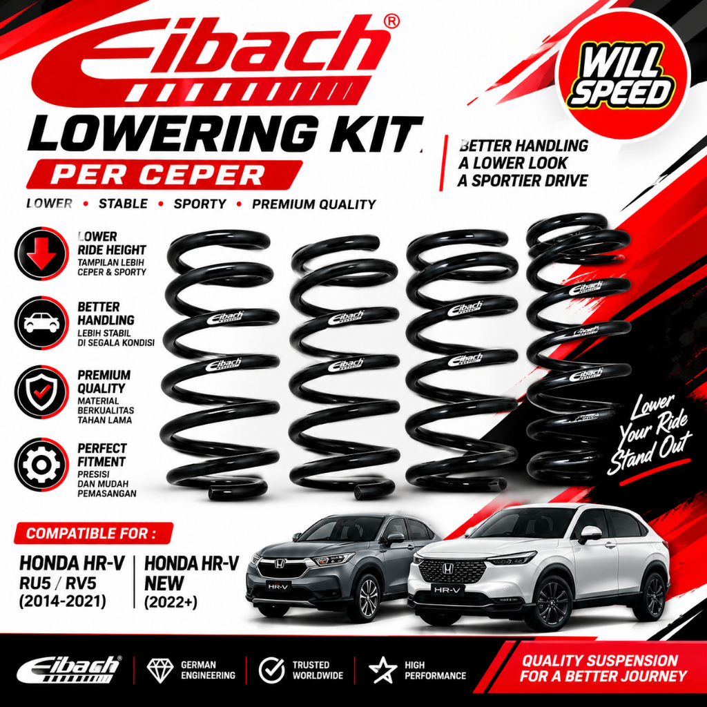 PER EIBACH LOWERING KIT PER CEPER EIBACH NEW HRV HR V HR-V RU5 RV5 HRV OLD 2014-2021 HRV NEW 2022+