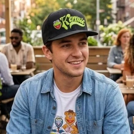 RARE COLLECTIBLE ITEM - "Kermit The Muppet" Snapback Caps (strep - adjustable)