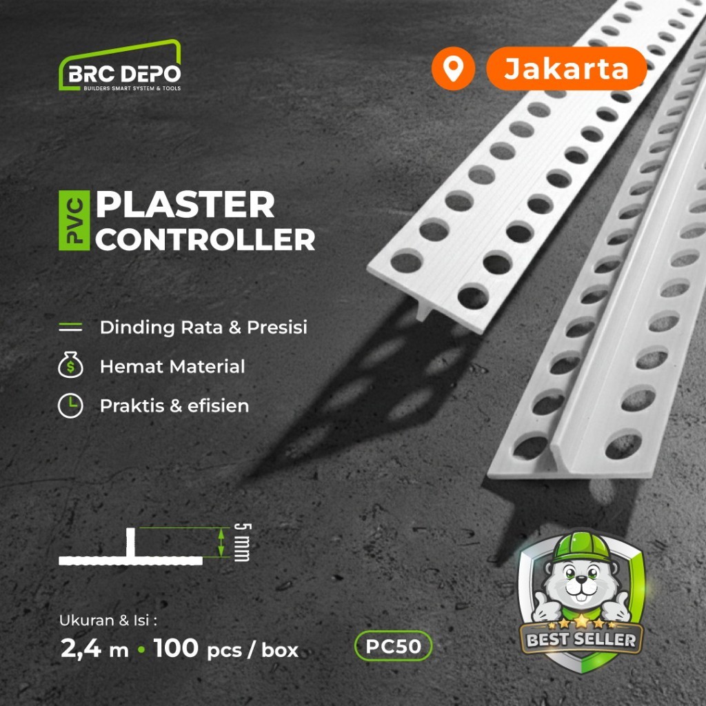 Plaster Controller Kepalaan Plesteran Level Control PVC PC50 – BRC Depo