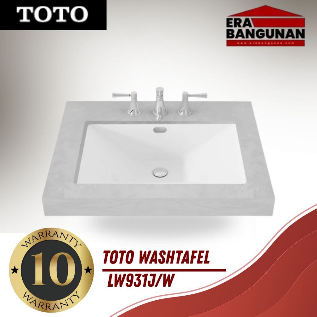 Wastafel Toto LW 931 J / LW931J Full Set Kran Panas Dingin TX115KEA