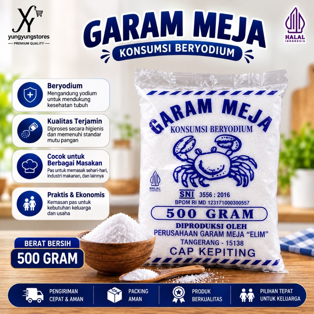 Garam Meja CAP KEPITING 500 gram