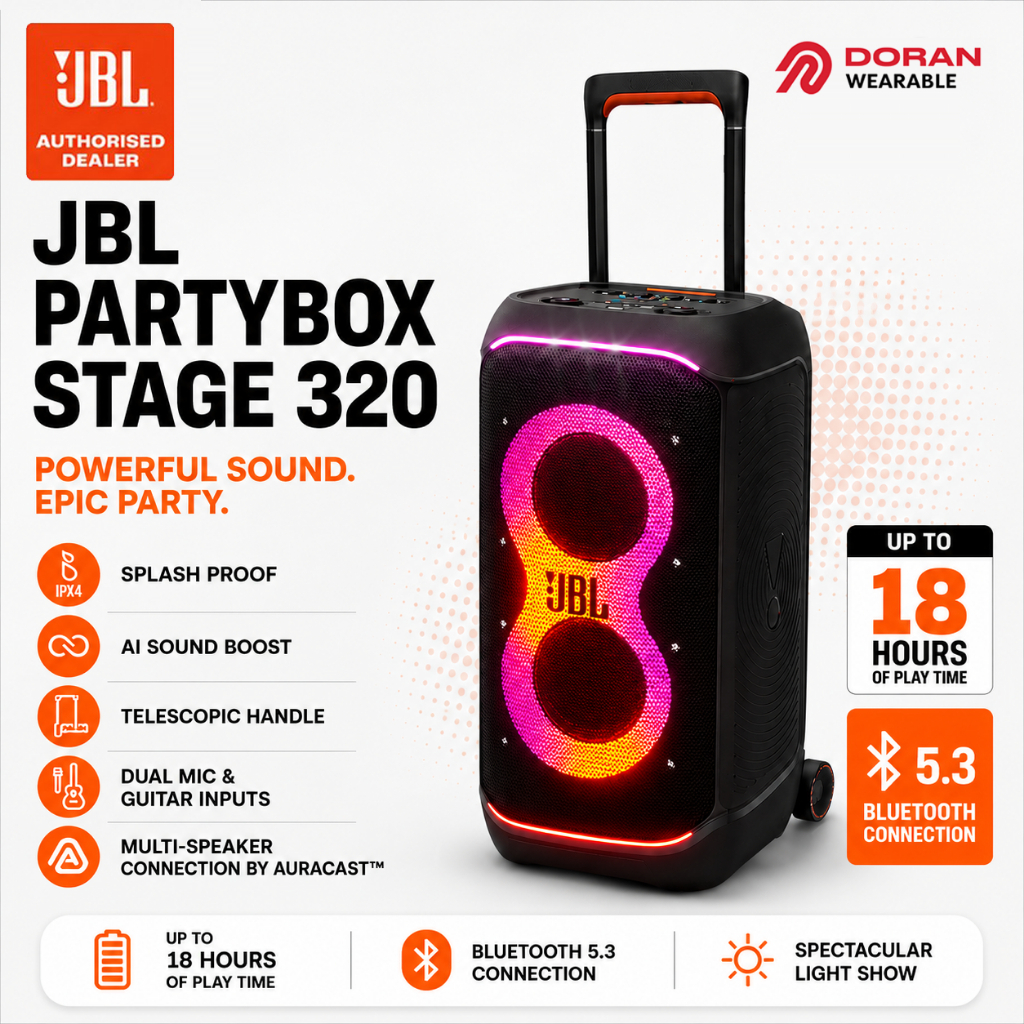 JBL PartyBox Stage 320 - Portable party speaker with wheels