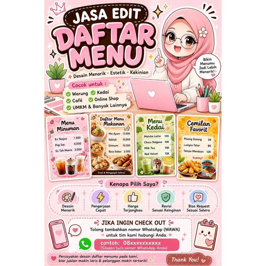 JASA DESAIN MENU CAFE & RESTORAN CUSTOM – MENU MAKANAN, MINUMAN, DAFTAR HARGA PROFESIONAL
