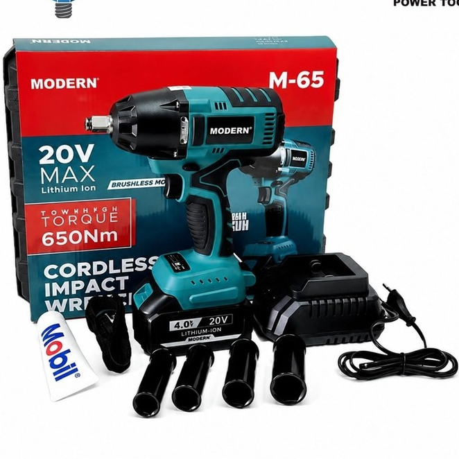 Cordless Impact Wrench Modern M65 Pembuka baut Modern M-65 Bor Baterai
