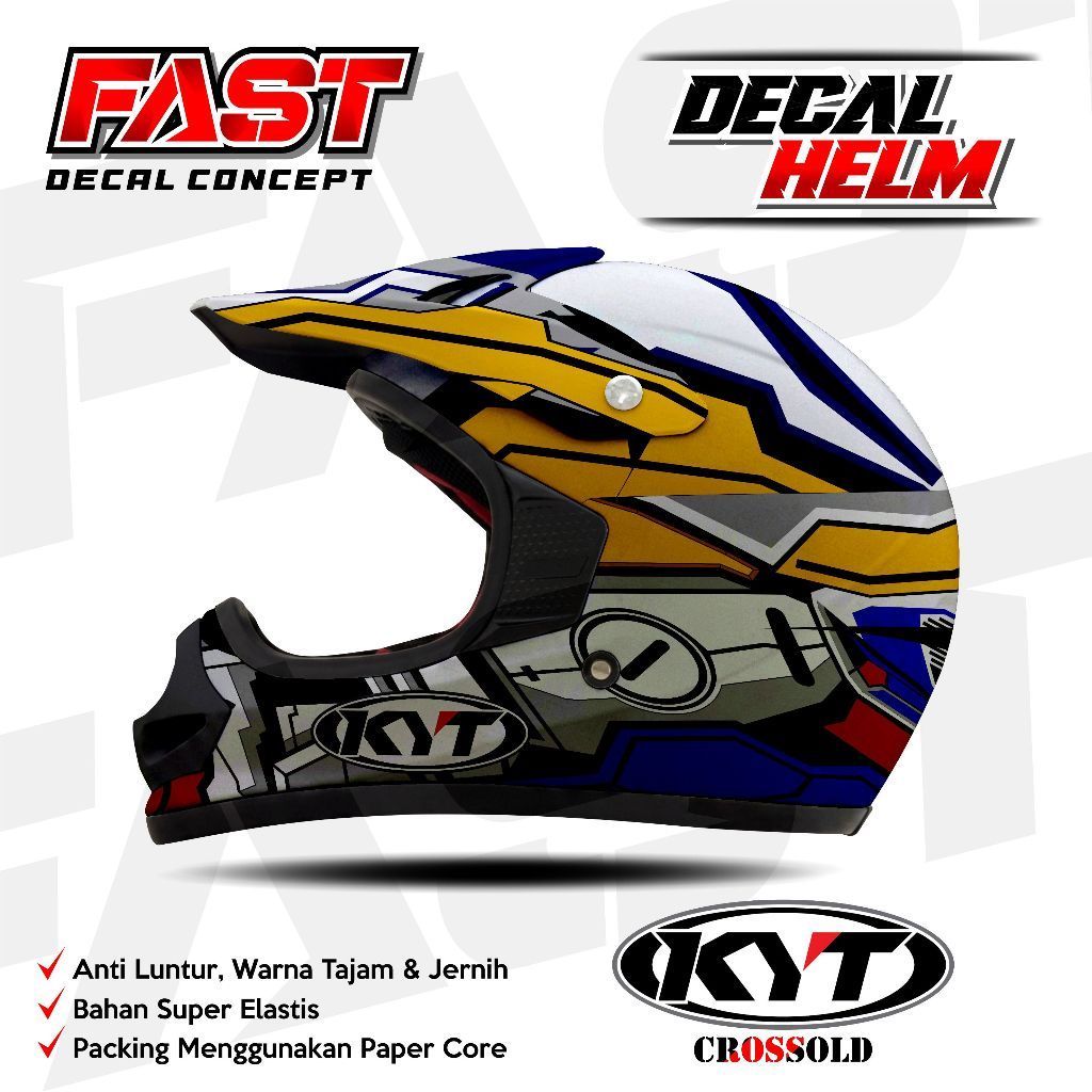 Decal stiker Helm KYT CROSSOLD Motif Gundam Racing Livery HELM Carglossold  Sticker Anti Pudar