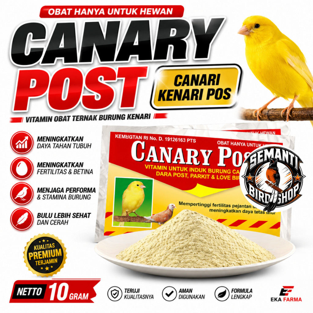 JUAL CANARY POST CANARI KENARI POS 10 GRAM EKA FARMA VITAMIN OBAT TERNAK BURUNG KENARI