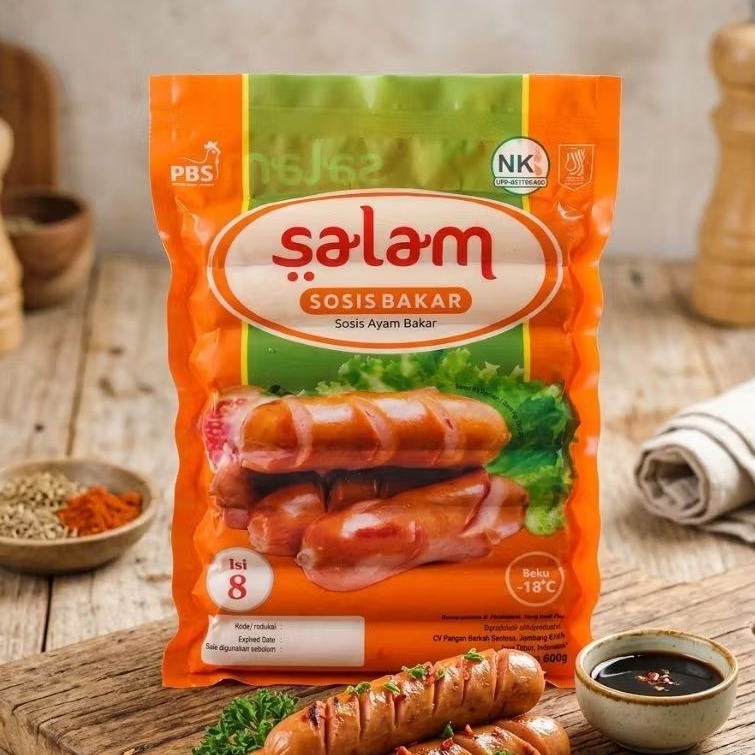 salam sosis bakar jumbo isi 8/sosis ayam bakar salam