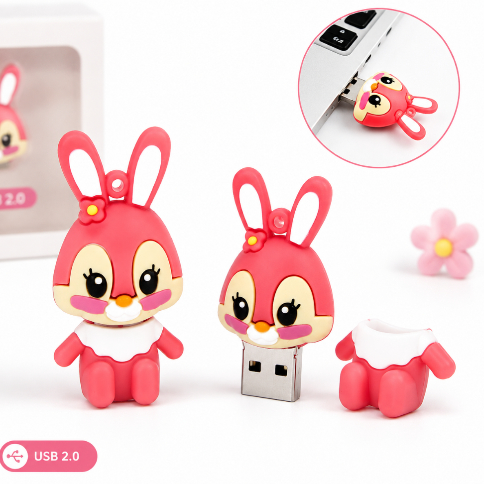 USB FLASHDISK KARAKTER UNIK LOVELY BUNNY MF 317-1 KAPASITAS REAL 8GB / 16GB / 32GB / 64GB