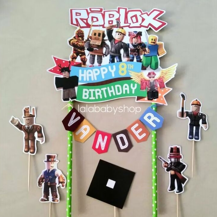 (TANPA PO) cake topper ROBLOX custom/topper kue/hiasan kue