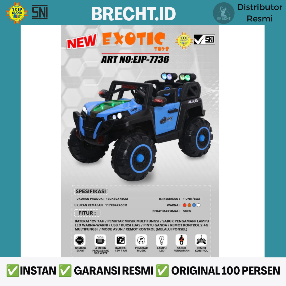 Mainan Anak Mobil Aki Remote Control EJP 7736 EJP-7736 Mobilan Aki EJP 7736+ / EJP-7736+